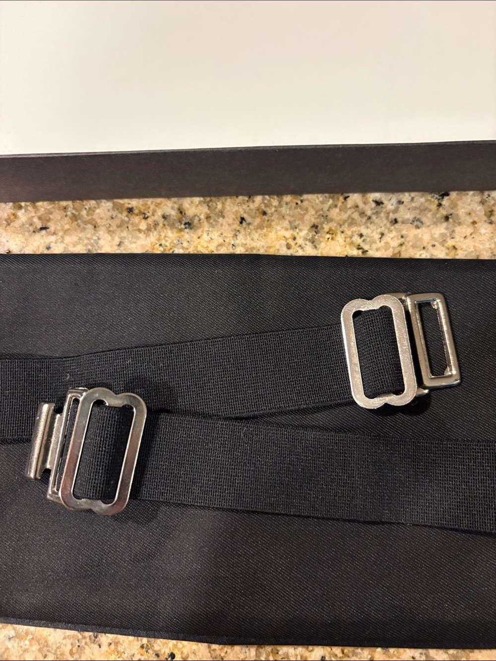 Classic Black Satin Cummerbund & Bow Tie Set - Picture 5 of 6